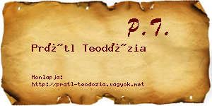 Prátl Teodózia névjegykártya